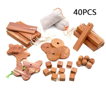

20/40 pcs Mothproof Cedar Wood Natural Wooden Insect Repellent Pest Control Wood for Closet And Drawer Wardrobe Clothes