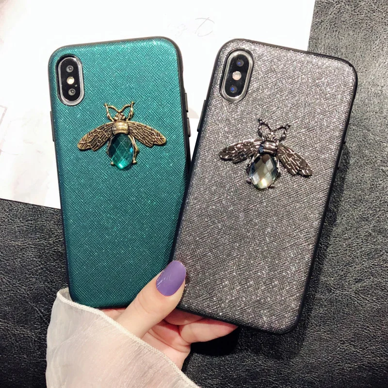 

Luxury Emerald Fashion Diamond Bee Case For Huawei Mate 20 10 P30 P20 Lite Pro P10 Plus Nova 3 4 Honor 8X 10 V20 P Smart Plus