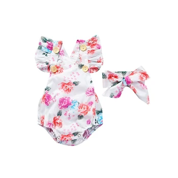 

Summer explosion models 2019 children's baby multi-color printed jumpsuit romper