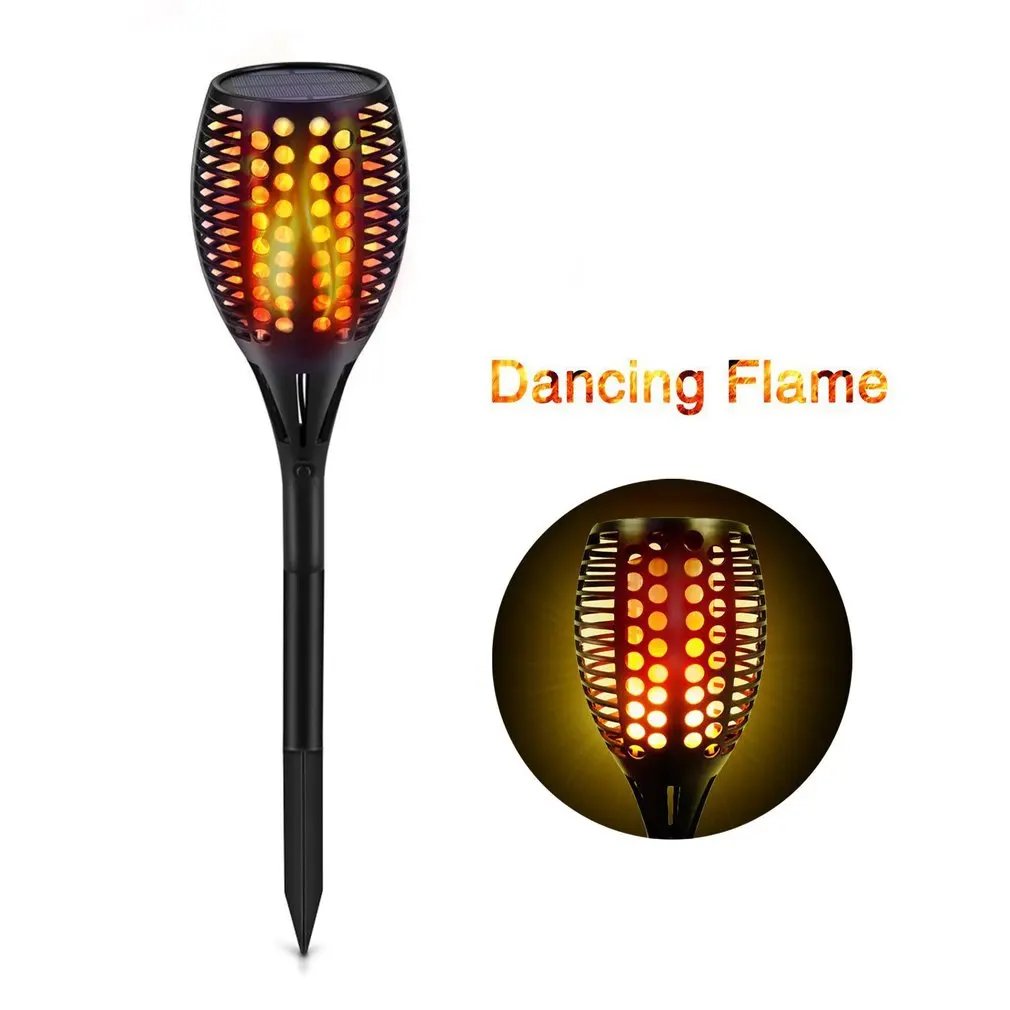 

96 LED Solar Flickering Flame Torch Night Light Porch Lamp+Ground Stake Pathways Yard Garden Decor Waterproof IP65 2018 New
