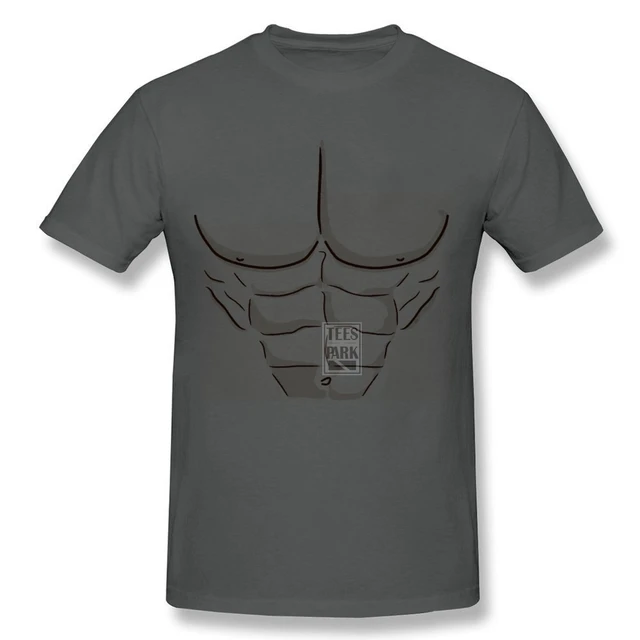 Fake Abs Muscle Mens Bodybuilding Men's Funny T Shirt Short Sleeve