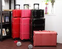 Wholesale!Women retro travel luggage bags set,13 22 24inch pu leather trolley luggage sets,high quality pu leather luggage sets