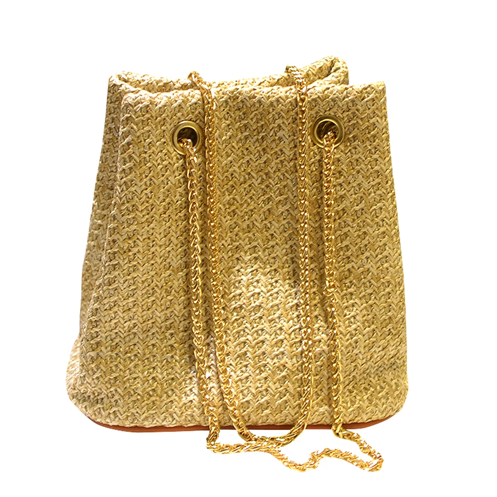 

Fashion Bucket Bags For Women Brand New Chains Shoulder Bags Large Capacity Striped Ladies Female Messenger Bags