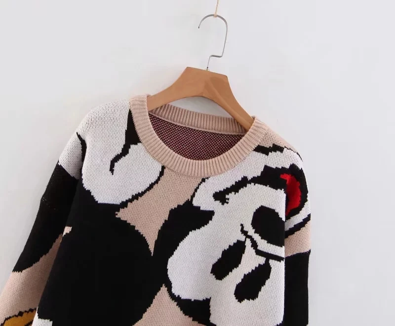 Зимний свитер, одежда, женские винтажные мягкие жаккардовые пуловеры с круглым вырезом и рисунком Микки из мультфильма, femme hiver, большие размеры, повседневная одежда