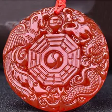 Натуральный подлинный открытый красный Мано Дракон и Феникс сплетни кулон пять элементов передачи подвеска кулон ожерелье модели