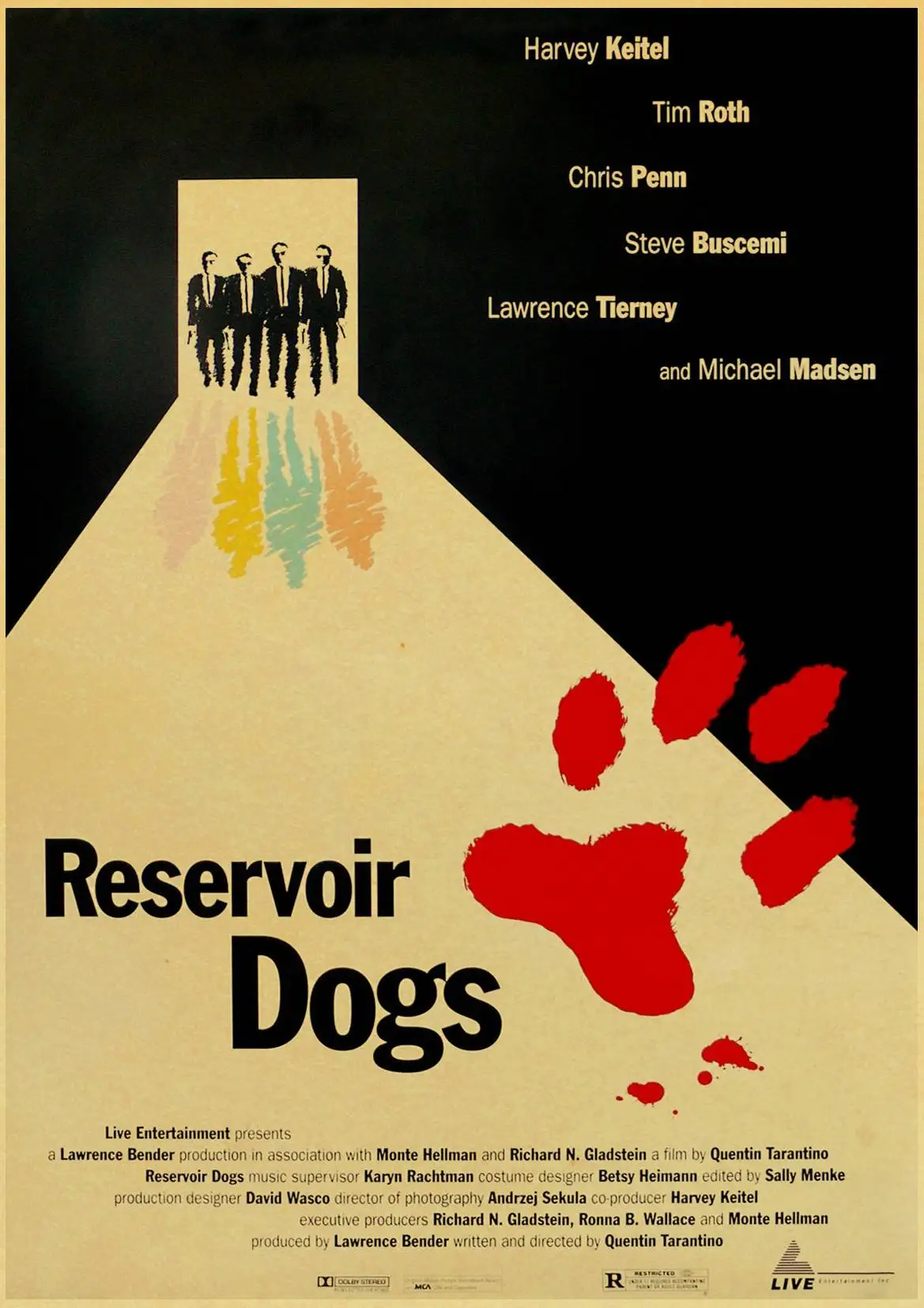 Quentin Tarantino серия постер из фильма резервуар для собак крафт-бумага высокого качества принт домашний декор настенная живопись Ретро плакат - Цвет: E046