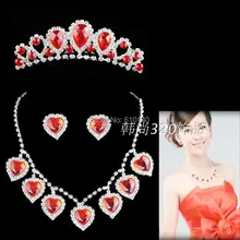 Свадебные украшения Свадебные аксессуары ювелирные изделия для волос Ожерелье Piece кусок костюм cheongsam платье Красный