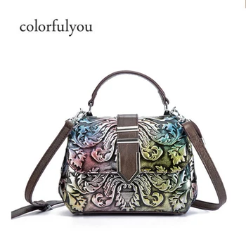 

3D Flow Genuine Leather handbag Women Luxury Brand Shoulder Messenger Bags Classic Casual Vintage embossing Totes bag bolsa