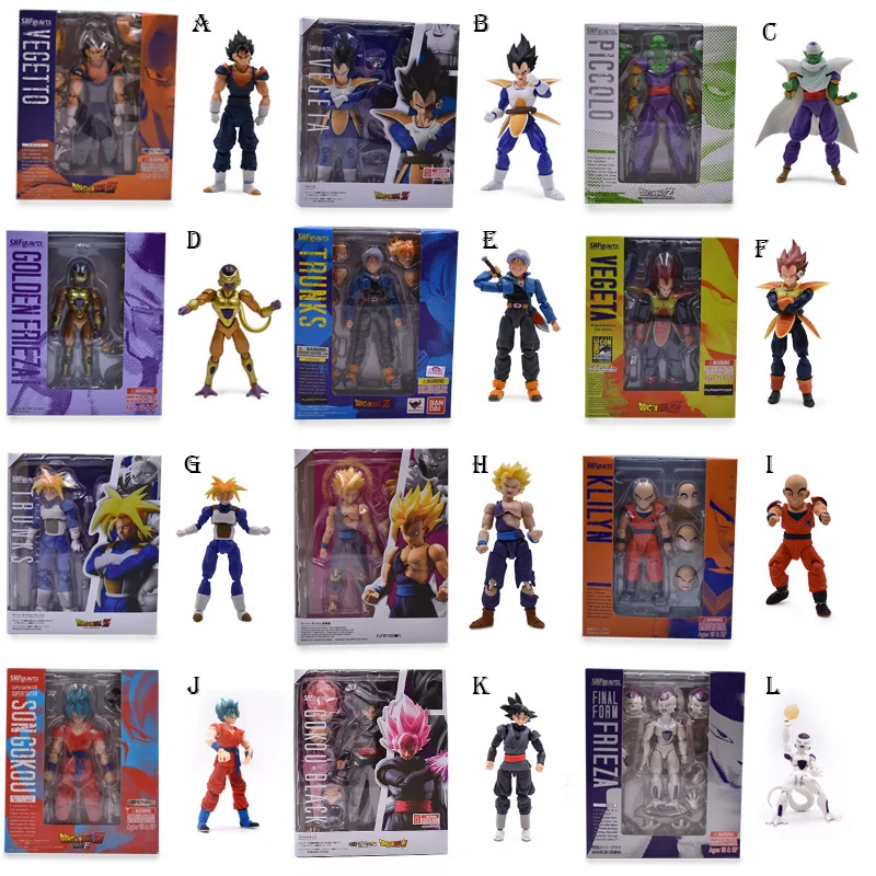 12 styles Anime Dragon Ball SHF Frieza Vegeta Piccolo Jr Goku Zamasu Trunks PVC Action Figure Doll Model Toy Christmas Gift