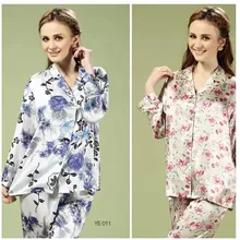 Дом пальто Книги по искусству, шелк тутового шелкопряда женщина с длинным рукавом; штаны Костюм 2 вещей шелковые пижамы, 029