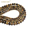 Cuentas redondas sueltas AAA + 100% de piedra de ojo de tigre fina Natural para fabricación de joyería Diy, collar de pulsera de 4/6/8/10/12mm, hilo de 15'' ► Foto 2/6