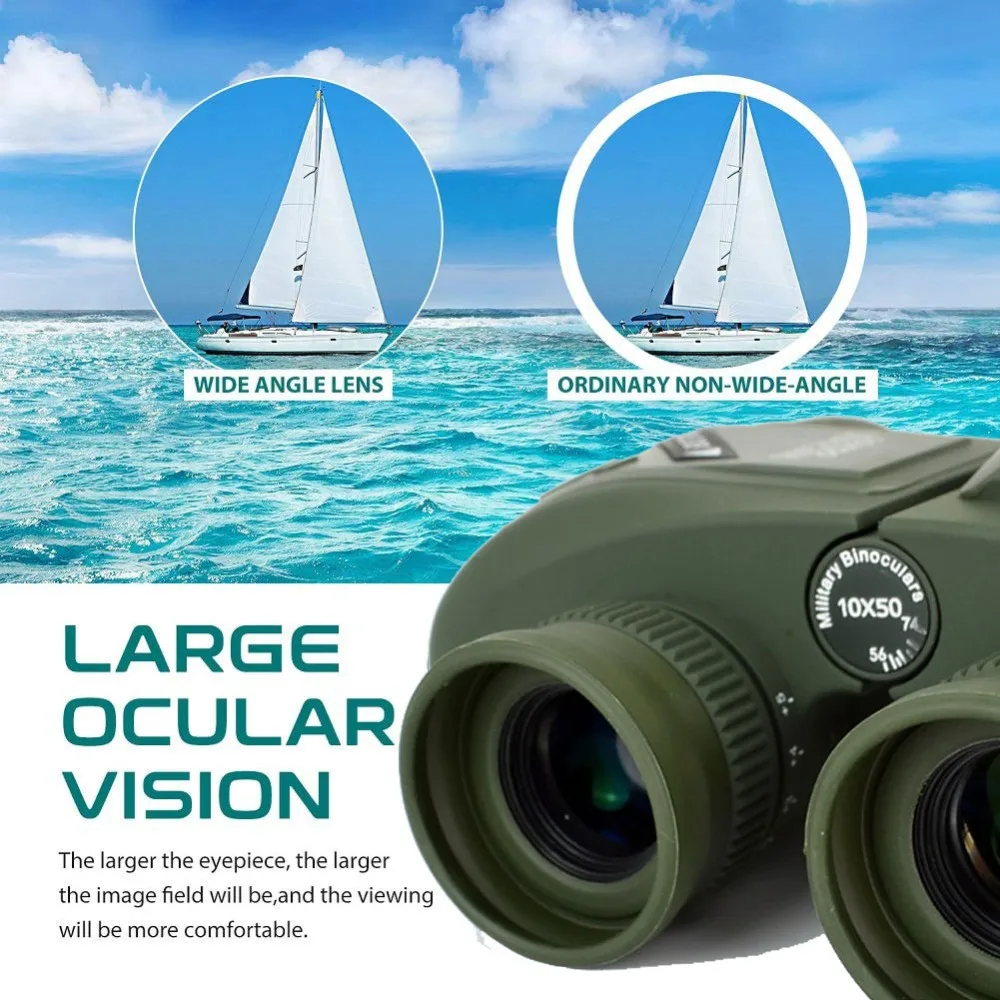 10x50 Optics Military Binocular Telescope Waterproof Shockproof 