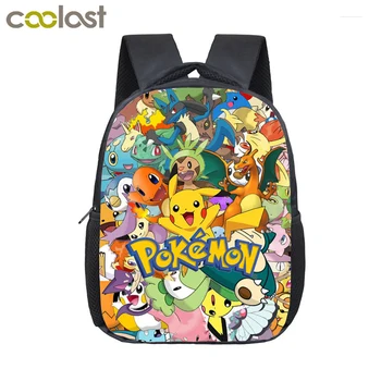 Anime Pokemon Backpack Pocket Monster School Bag Ash Ketchum/Pikachu School Backpacks Girls Boys Toddler Bag Kids Book Bags