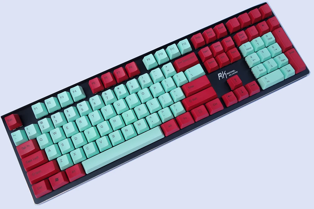 NPKC OEM PBT Keycaps красно мятный смешанный ANSI макет 61 клавиша 87 клавиш 108 для Cherry MX