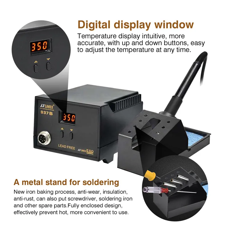 Digital Soldering Station Electronic Welding Iron Ceramic Quick Heating Rework Station Pluggable Temperature Control Tools hakko (4)
