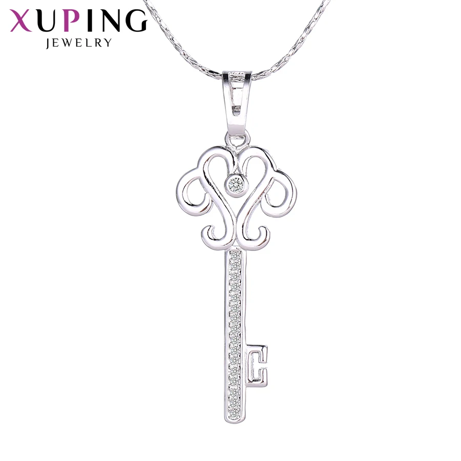 

Xuping Fashion Key Pattern Pendant Rhodium Color Plated Charm Design Jewelry for Women Mother's Day Gift M34-30072