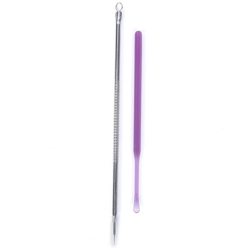 

2Pcs/Set Face Care Stainless black Head Pimples Acne Needle & Ear Spoon Blackhead Comedone Acne Extractor Remover