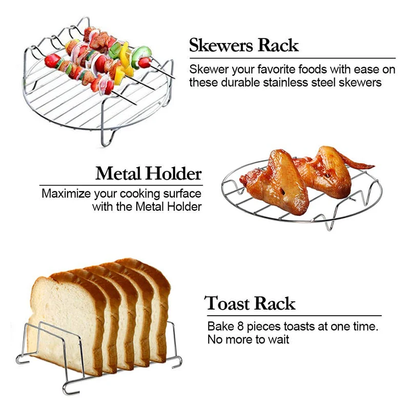 FDA 8 дюймов XL воздушные приборы для фритюрницы 12 шт. подходят для Gowise США COSORI Airfryer XL 5.3QT-5.8QT Deluxe глубокие приборы для фритюрницы