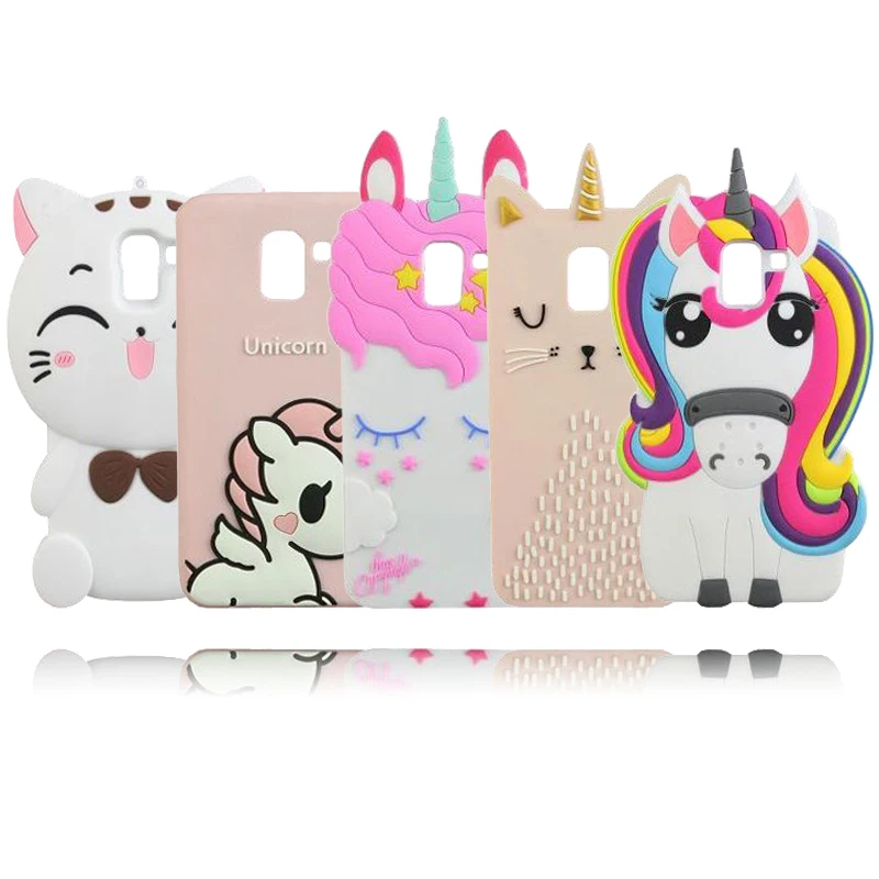 

For Samsung J6 2018 Case Silicone Cat Unicorn Stitch Mickey Minnie Cupcakes 3D Back Cover Case For Samsung Galaxy J6 2018 J600