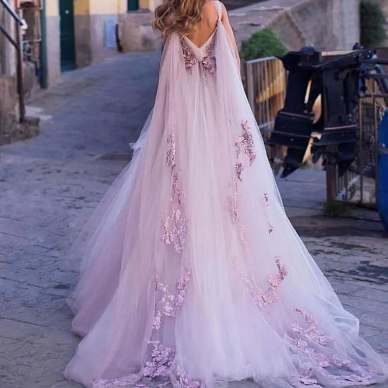 Модное Вечернее платье Румяна Розовый Вечерние платья платье с аппликацией de mariée vestido de Noiva Casamento длинные Фея вечерние платья