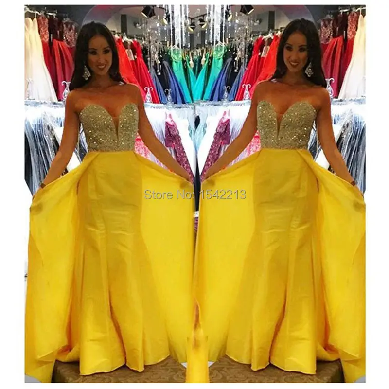 lemon yellow prom dress