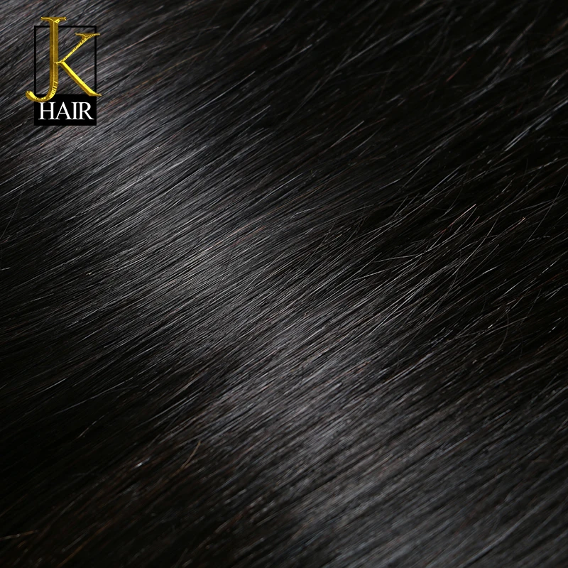 JK волосы бразильские Remy прямые на клипсах человеческие для наращивания