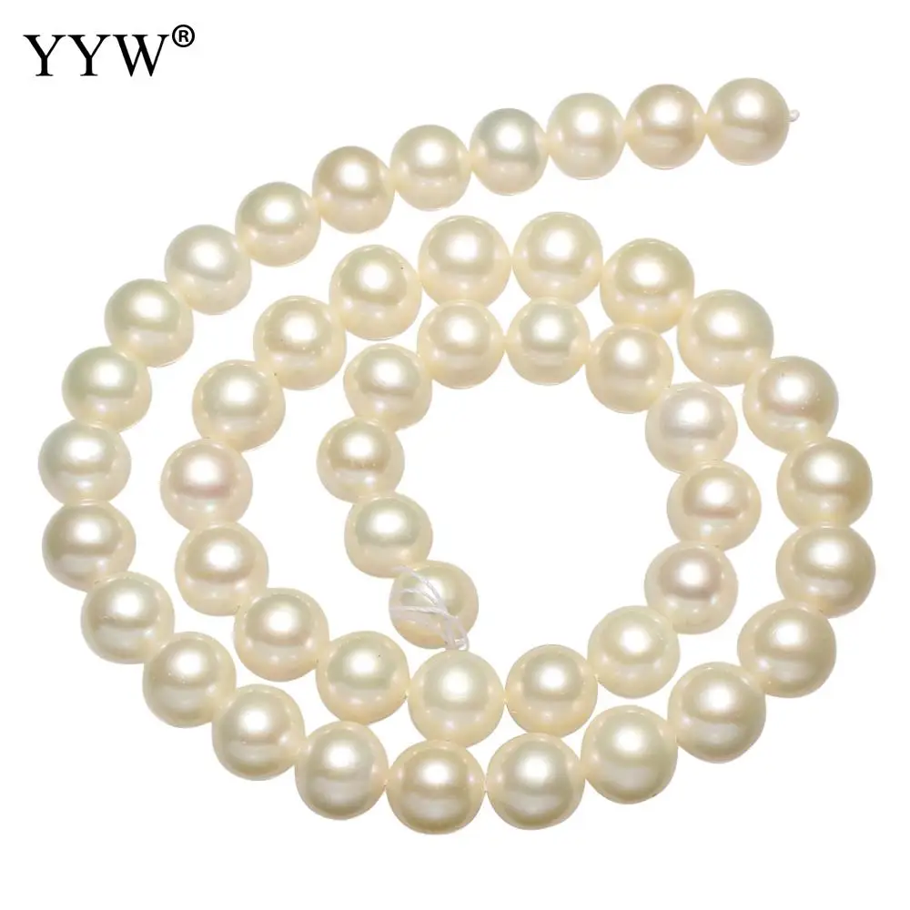 

Cultured Round Freshwater Pearl Beads Natural White Grade Aaa 9-10mm Approx 0.8mm