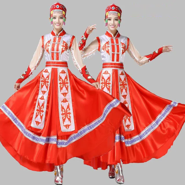 Chinois Performance Mongolie Robe Longue Danse Color1 Femelle Costumes Minorités De Ethniques Latine Vêtements color2 Conception D'expansion Des wzvqX1qpU