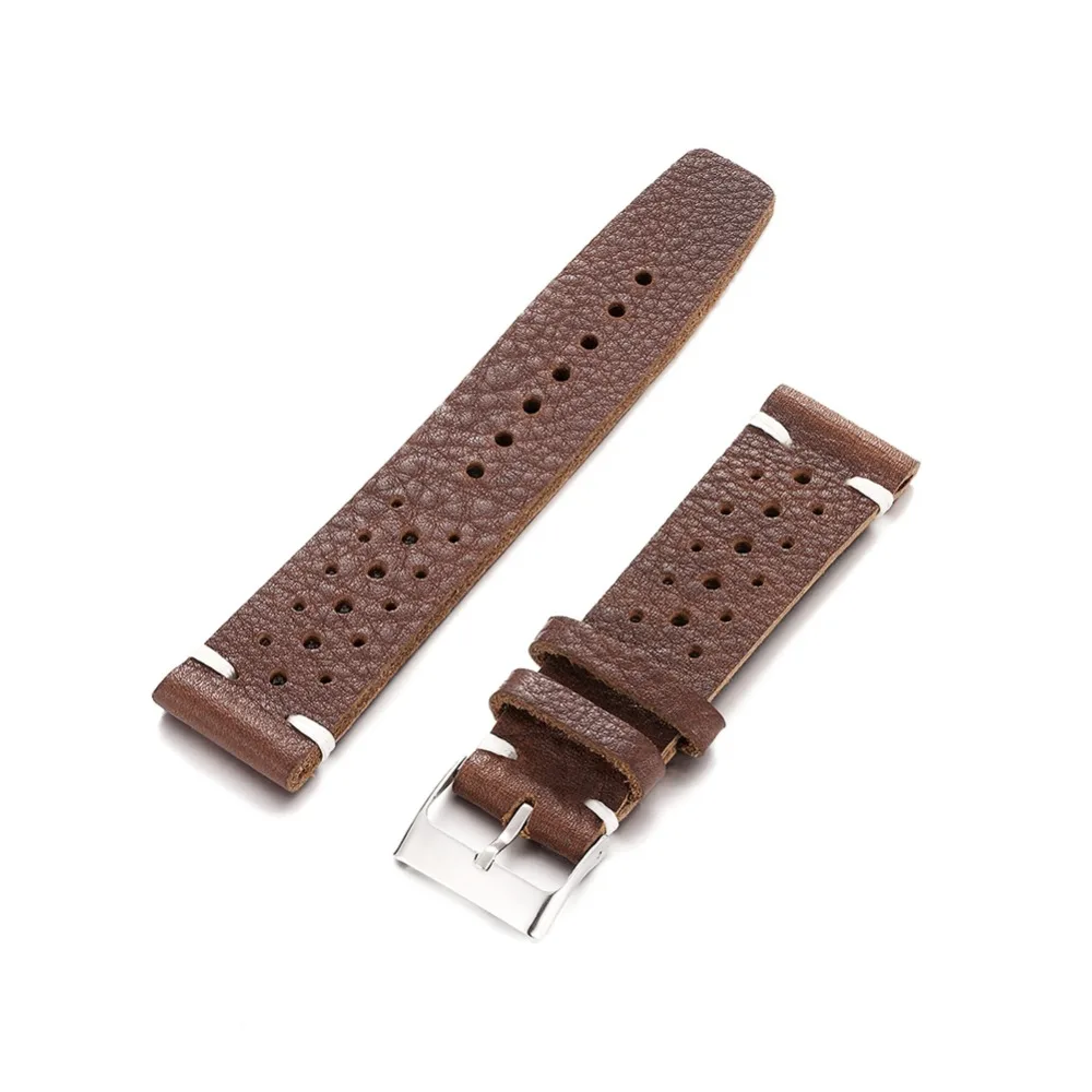 Onthelelvel Genuine High Cortical Porous Retro Strap 18mm/20mm/22mm Black Brown Red Optional Hot New Genuine Leather