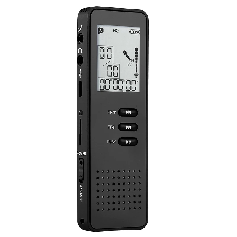 Digital Voice Recorder 8Gb Black Professional Portable Usb Audio Recorder With Mp3 Player Tf Card To Expand 32Gb