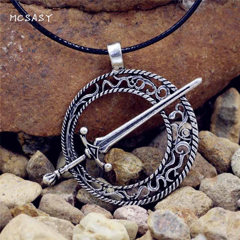 MCSAYS Norse Viking Jewelry Dark Soul Dark Moon Blade Sword Pendant