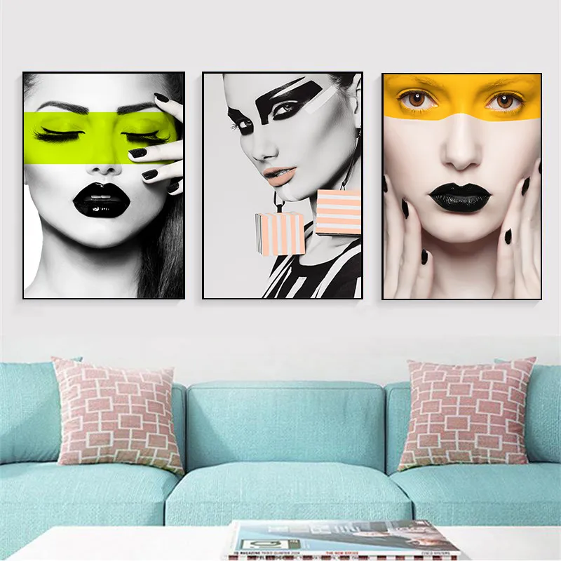 Modern Creative Fashion Beauty Art Canvas Painting Prints Makeups