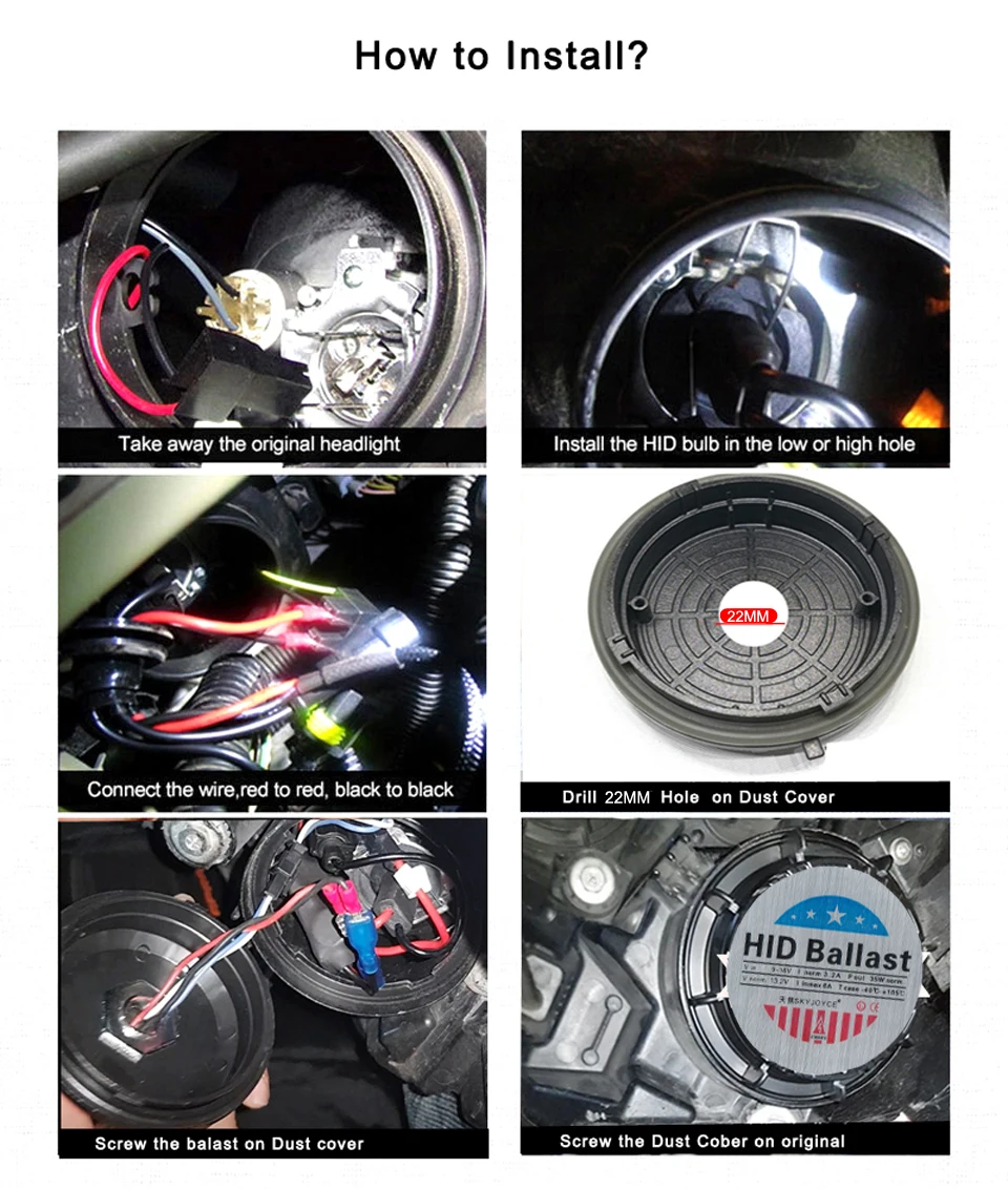 2X 35W 12V round hid projector ballast mini all in one AC xenon hid ballast replacement for hid headlight projector lens (6)