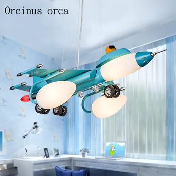 

Cartoon children's room airplane pendant lamp boy bedroom kindergarten restaurant iron decorative Chandelier free shipping