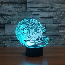 3D American football helmet Minnesota Vikings team led light furniture