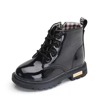 New Winter Children PU Leather Waterproof Martin Boots 14