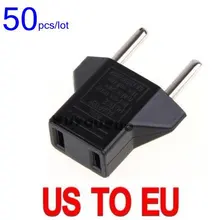 50 шт./лот,, США, США, ЕС, евро, европейская вилка для путешествий, настенное зарядное устройство, розетка, конвертер, адаптер, США, ЕС, вилка, адаптер для путешествий