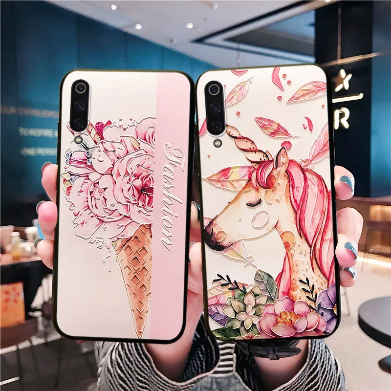 

3D Cartoon Unicorn Emboss Case For Huawei Y9 2019 Y6 Mate 10 20 Lite Pro Honor 8X 10i 20i Nova 5i 5 Pro P Smart Plus Coque Capas