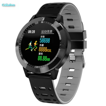 

CF58 Smart watch 1.3" Round Tempered glass Activity Fitness tracker Blood Pressure Heart rate monitor Sports Men smartwatch