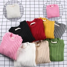 Свитер для девочек; Розовая хлопковая осенне-зимняя Модная рубашка для мальчиков; вязаные свитера; Детские свитера; пуловер; кардиган в рубчик; топы