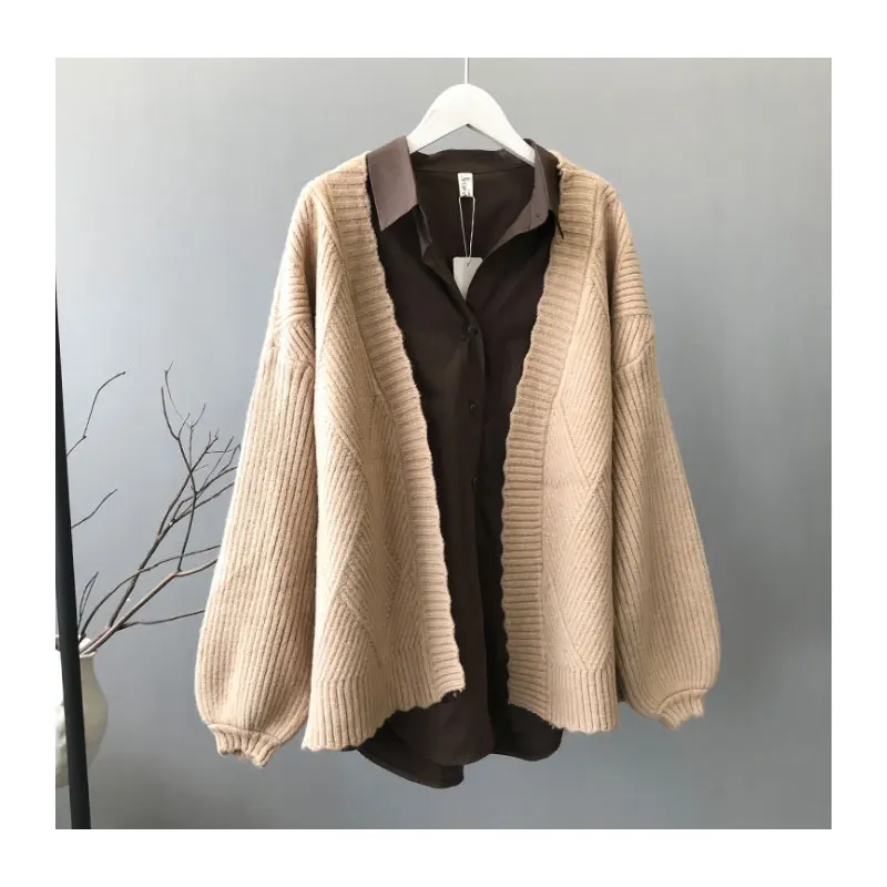 Apperloth Women Cardigans 2018 Autumn Winter Sweater Cardigan Solid Color Long Sleeve One Size Knitted Jacket Coat Loose Outwear Sweaters