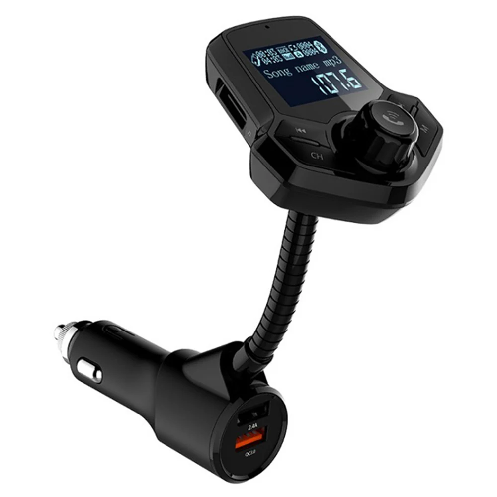 

Bluetooth FM Transmitter for Car - Elecer Car Charger Quick Charge 3.0 Wireless Car Radio Adapter with Hands Free Calling Daul U