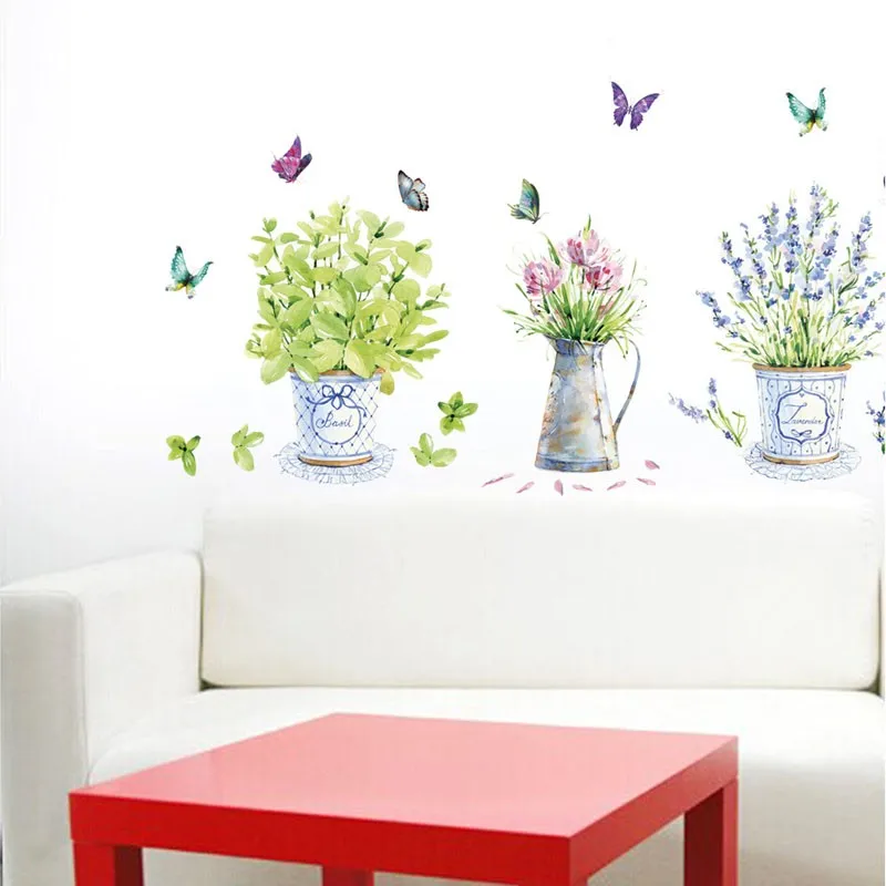 

Diy 3D Home Decor Flower Pots Wall Stickers Wall Art Decals Vase Home Decoration Hogar Pegatinas De Pared Wallpaper