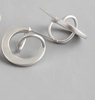 Silvology полукруглые матовые сережки из стерлингового серебра 925 пробы оригинальная креативная текстура элегантные женские серьги-гвоздики пикантное украшение - Цвет камня: Silver