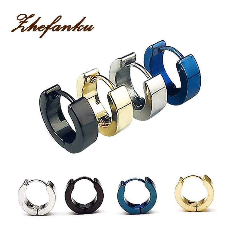 

Hot Sale Fashionable Unisex Stainless Steel Stud Earrings - Color Gold Silver Black Blue EAR-0082