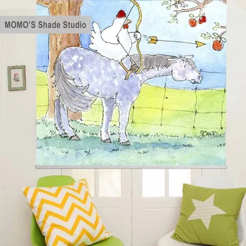 

MOMO Roller Blinds Blackout Design Window Blinds Painting Curtains Roller Shades Thermal Fabric Custom Size ,PRB set305-308