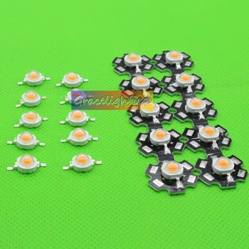 

50pcs 1W 3W watt full spectrum 400nm~840nm led chip Bead for growth plant light chip no pcb/with 20mm PCB