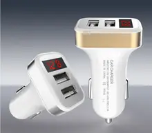 Car Charger Digital Display Dual USB Port for iPhone iPad Samsung Xiaomi Phone Charging Adapter 2.1A Car-charger Double USB