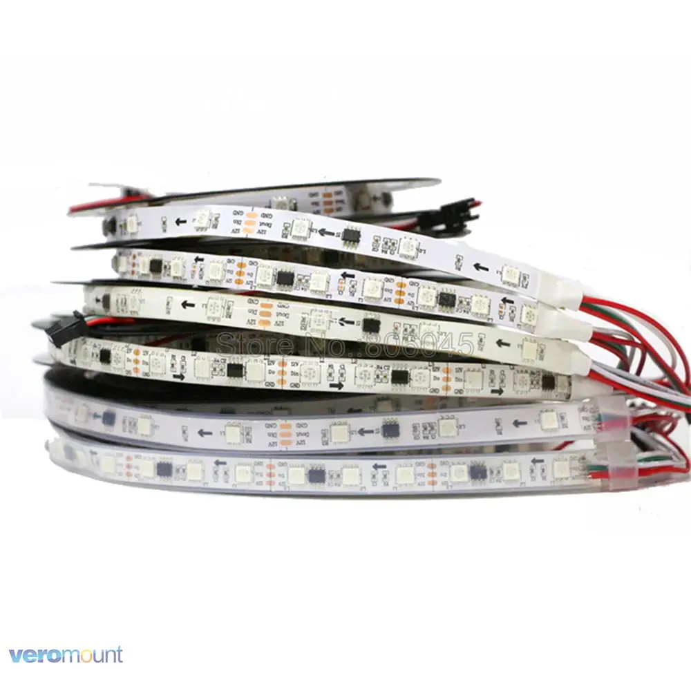 WS2811 5050 SMD RGB лента Адресуемая 30/48/60 светодиодов/м Светодиодная Пиксельная внешняя 1