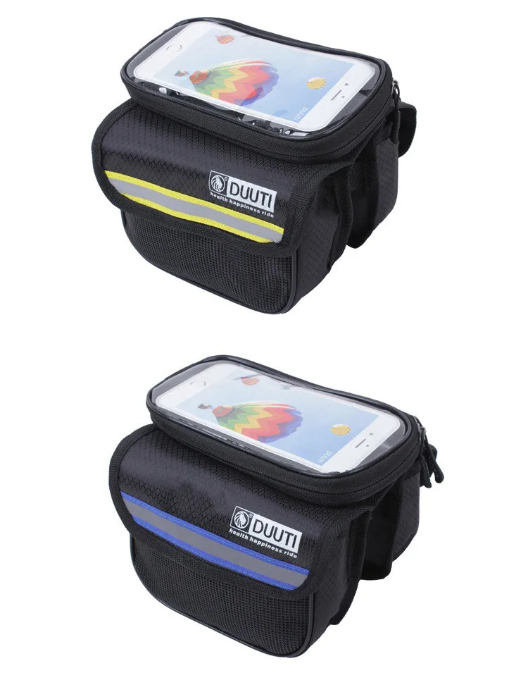 Clearance 5 Color Waterproof Touch Screen Bicycle Bags Cycling Fluorescence Band Frame Bike Front 5.0 inch Mobile Phone Tube Storage Bag 0